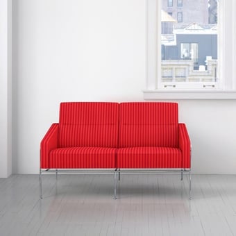 Toostripe Fabric Orange Dark Crimson Dark Maharam