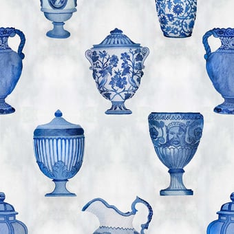 Porcelaine Wallpaper Cobalt Coordonné