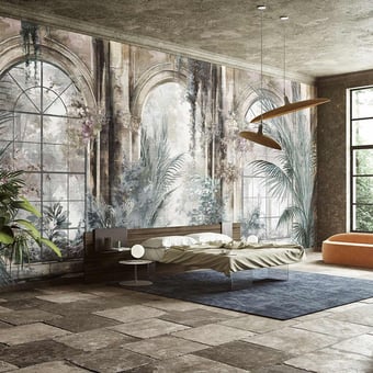 Evan Panel Tropical Inkiostro Bianco