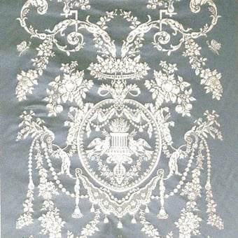 de soie Lampas Chenier Panel Or Lelièvre