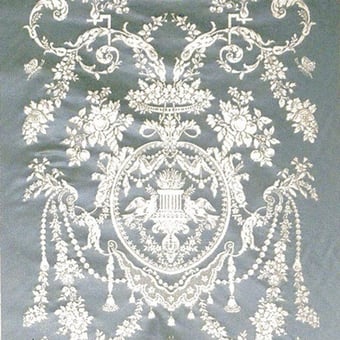 Panel de seda Lampas Chenier Or Lelièvre