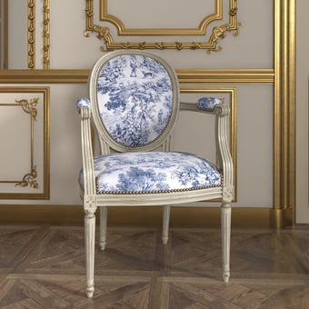 Tessuto Ronde Villageoise Bleu Casal