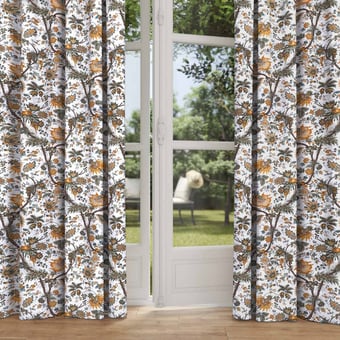 Bangalore Lin Fabric Or/Turquoise Casal