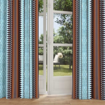Lola Montez Fabric Bleu turquoise Edmond Petit