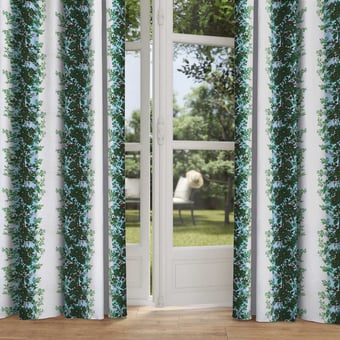 Rayure Fleurie Fabric Sauge Edmond Petit