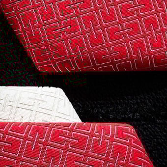 Grid Fabric Raspberry/Pearl Sahco