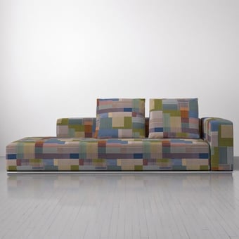 Assembled Check Fabric Birch Maharam