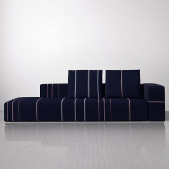 Bespoke Stripe Fabric Navy Maharam