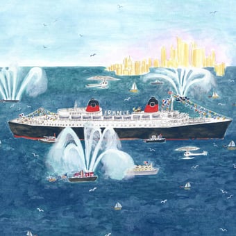 Papier peint panoramique Le France 150x330 cm - 3 lés - côté gauche Isidore Leroy