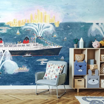 Carta da parati murale Le France 150x330 cm - 3 lés - côté gauche Isidore Leroy