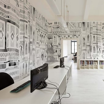 Carta da parati murale Firenze Black White Code