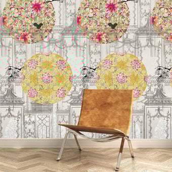Papel pintado mural panorámico Damasco Mandala Tres Tintas Barcelona