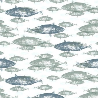 Poissons Wallpaper Indigo/Argile Tres Tintas Barcelona