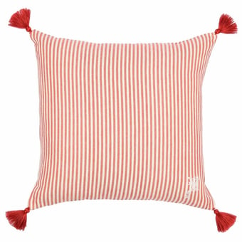 Rhubarb Stripe Heavy Linen Cushion 50x50 cm Mindthegap