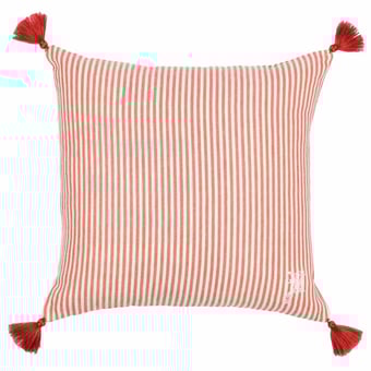 Rhubarb Stripe Heavy Linen Cushion 50x50 cm Mindthegap
