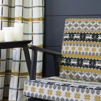 Tyrol Fabric Brun beige Nobilis