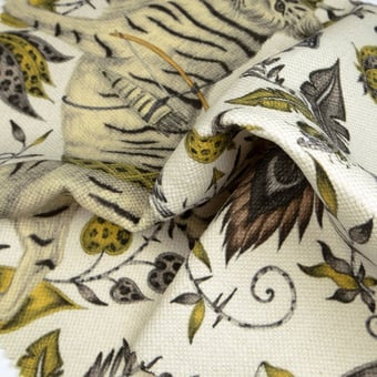 Protea Linen Fabric Gold Clarke and Clarke
