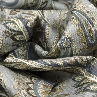 Hoxley Fabric Teal Mulberry