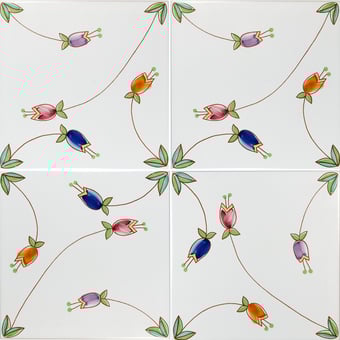 Piastrella Tulipani Bianco Francesco De Maio