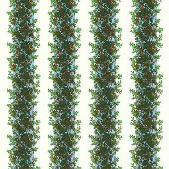 Rayure Fleurie Wallpaper Vert Edmond Petit