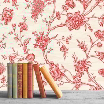 Carta da parati Floral Rouge Initiales