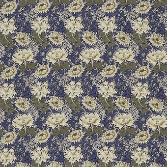 Stoff Chrysanthemum Green/Biscuit Morris and Co