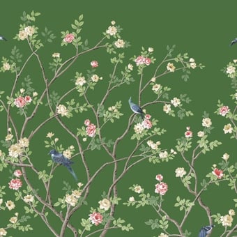 Papel pintado mural panorámico linogering Garden White York Wallcoverings