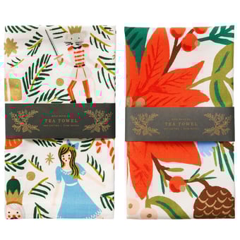 Lot de 2 paños de vajilla Christmas Holiday Christmas Holiday Rifle Paper Co.