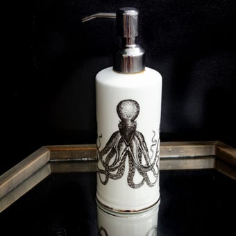 Omar Octopus Soap Dispenser black-and-white Rory Dobner