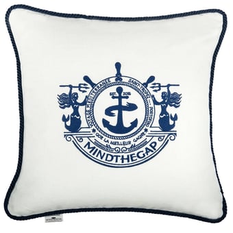 Voyage Cushion Blue. White Mindthegap