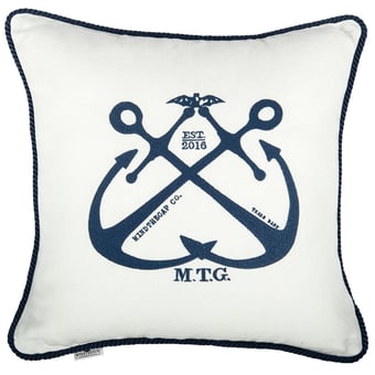 Vintage Anchors Cushion Blue. White Mindthegap