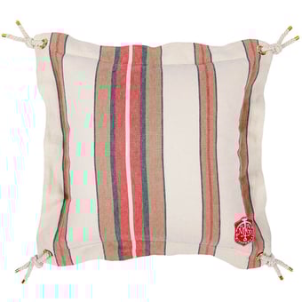 Herina Stripe Cushion Brown. Green. White Mindthegap
