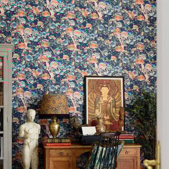 A Manchurian Night Panel Blue. Red. Taupe Mindthegap