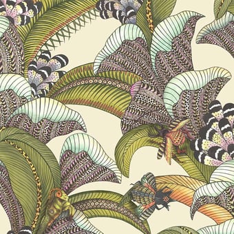 Hoopoe Leaves Wallpaper Cream Cole and Son