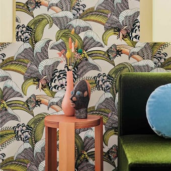 Hoopoe Leaves Wallpaper Cream Cole and Son