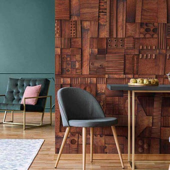 Taracea Panel Marron Tres Tintas Barcelona