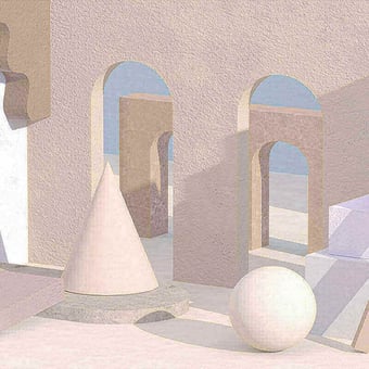 Papel pintado mural panorámico Escenograf Beige Tres Tintas Barcelona