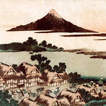 Papel pintado mural panorámico L'aube à Isawa Aube Etoffe.com x Agence Musées Nationaux