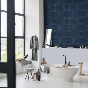 Frecuency Wallpaper Azul Oscuro Tres Tintas Barcelona