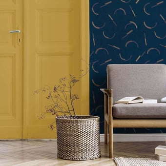 Neutro Wallpaper Azul Oscuro Tres Tintas Barcelona