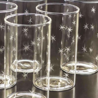 Boîte de 6 verres Etoiles translucide Scarlette Ateliers