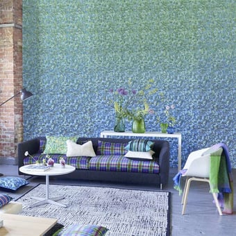 Papel pintado mural panorámico Odisha Graphite Designers Guild