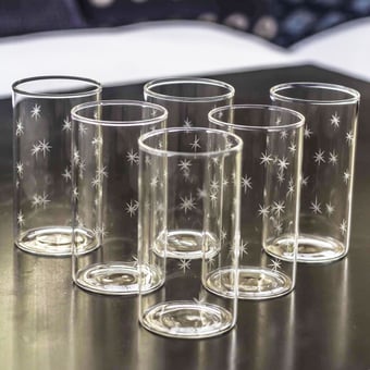 Set of 6 Glasses Etoiles translucide Scarlette Ateliers