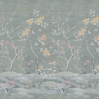 Papel pintado mural panorámico Manohari Grasscloth Blossom Designers Guild
