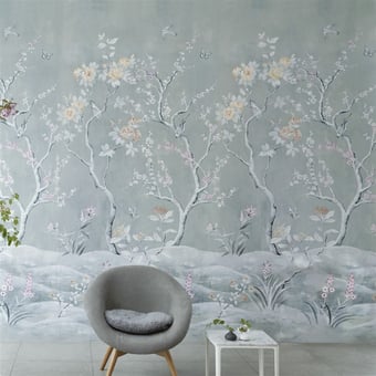 Papel pintado mural panorámico Manohari Grasscloth Blossom Designers Guild