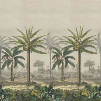 Carta da parati murale Palm trail Scene 2 Sépia John Derian