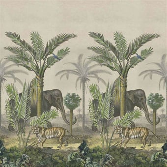 Carta da parati murale Palm trail Scene 1 Sépia John Derian