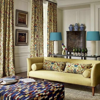 Tessuto Oiseaux de Paradis Minéral Zoffany