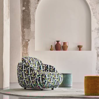 Terciopelo Bebop Moutarde Emeraude Casamance