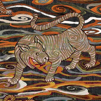 Carta da parati Tigris Burnt Sienna Arte